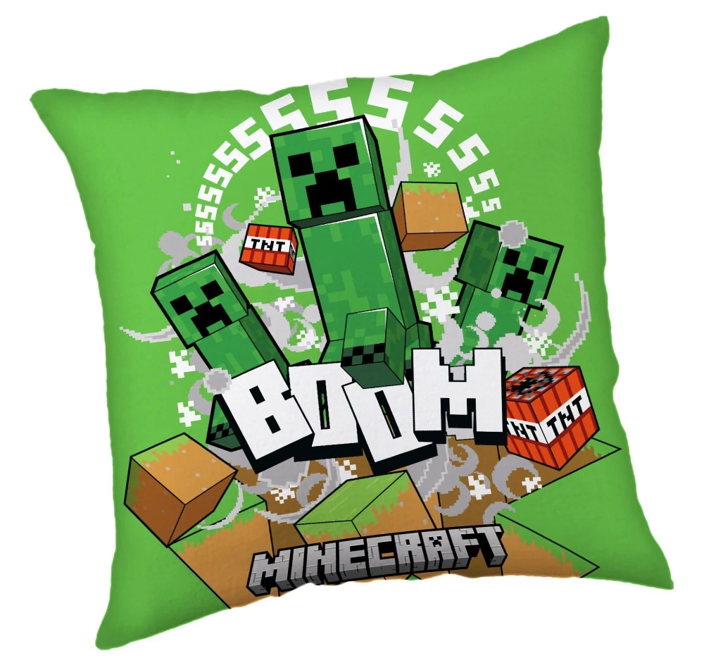 Minecraft Creeper Boom Párna, Díszpárna 40x40 cm