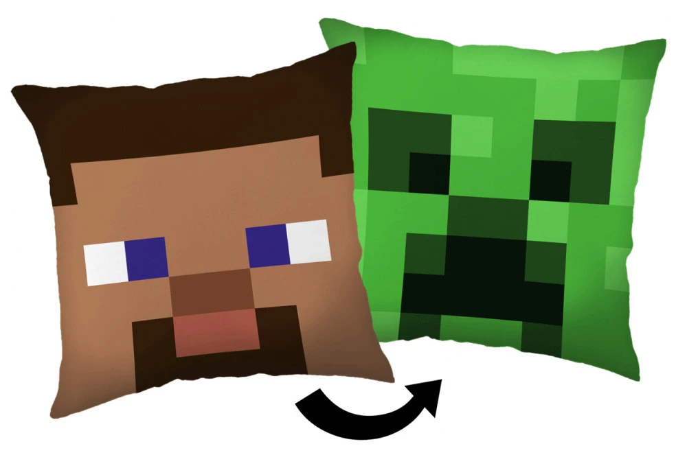 Minecraft Steve Creeper Párna, Díszpárna 40x40 cm