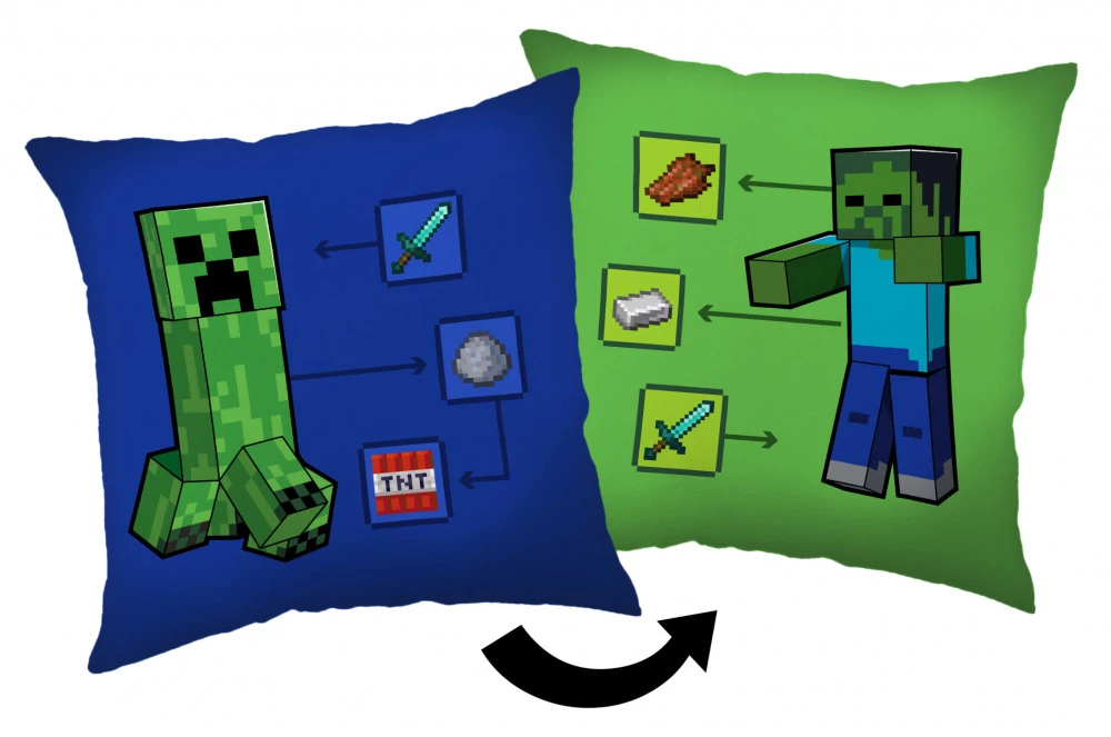 Minecraft How To Creeper Párna, Díszpárna 40x40 cm