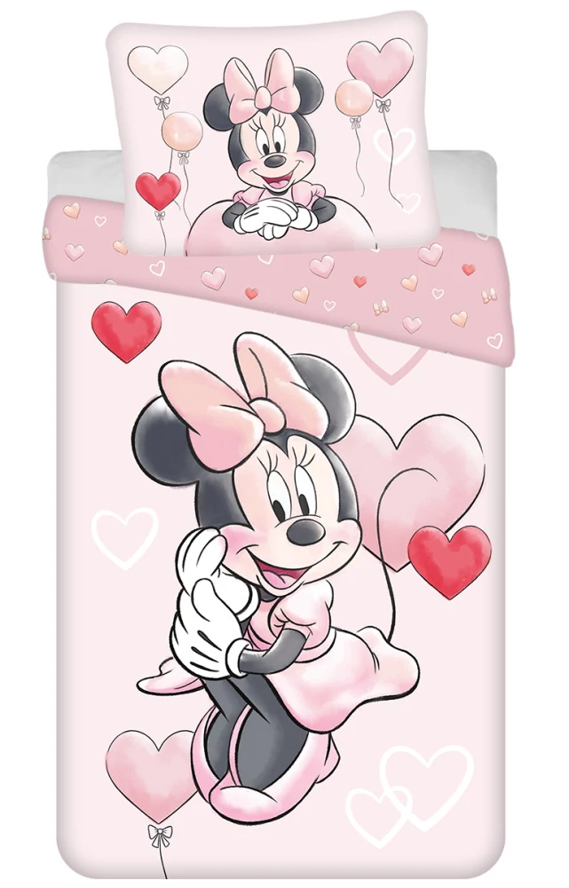 Disney Minnie Heart Balloons Ágyneműhuzat 140×200cm, 70×90 cm