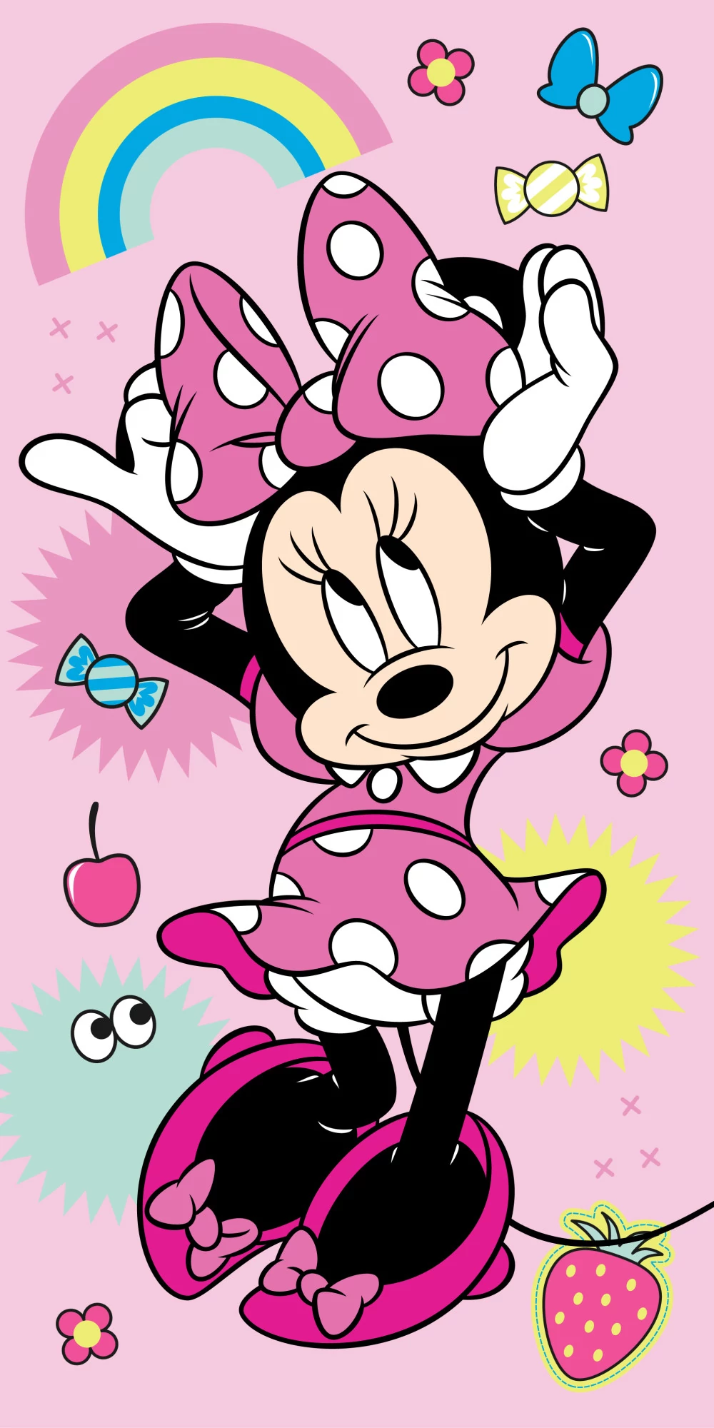 Disney Minnie Rainbow Fürdőlepedő, Strand Törölköző  70x140cm