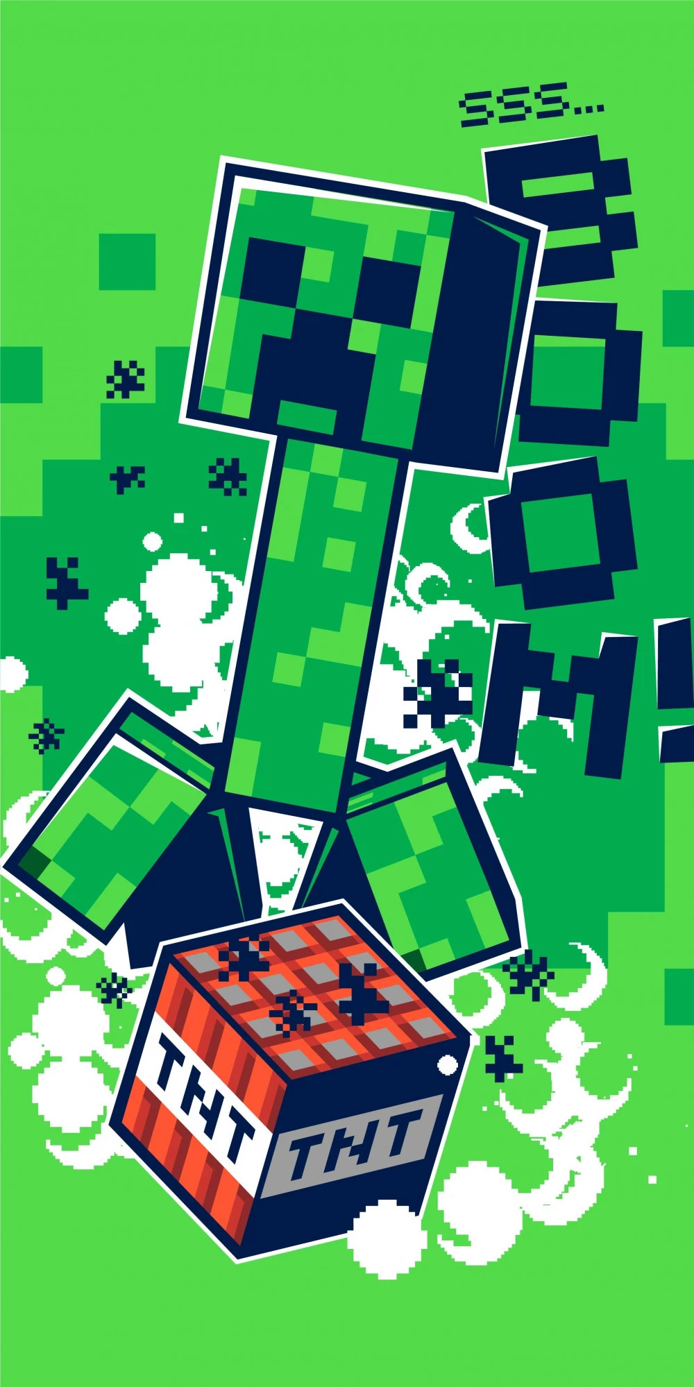 Minecraft Fürdőlepedő, Strand Törölköző Boom 70x140cm