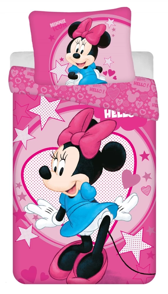 Disney Minnie Hello Ágyneműhuzat 140×200cm, 70×90 cm Microfibre