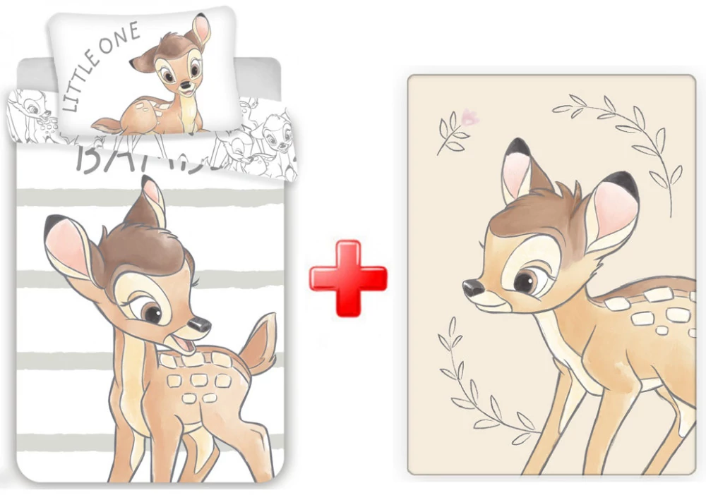 Disney Bambi Little One Gyerek Ágyneműhuzat És Polár Takaró Szett