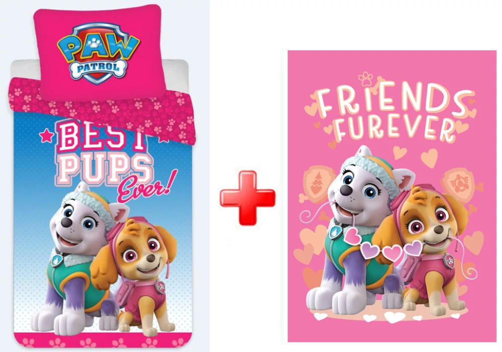 Mancs Őrjárat Friends Furever Gyerek Ágyneműhuzat És Polár Takaró Szett