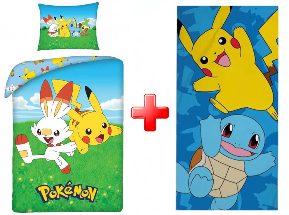 Pokémon Field Ágyneműhuzat És Törölköző Szett
