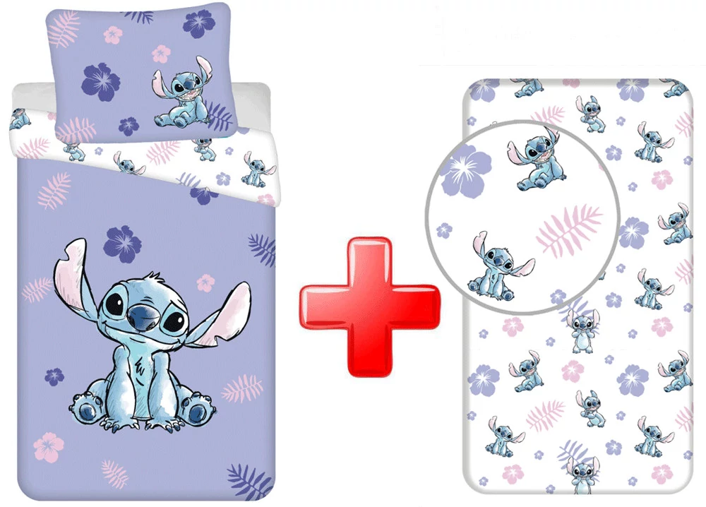 Disney Lilo És Stitch, A Csillagkutya Blooming Ágyneműhuzat És Gumis Lepedő Szett