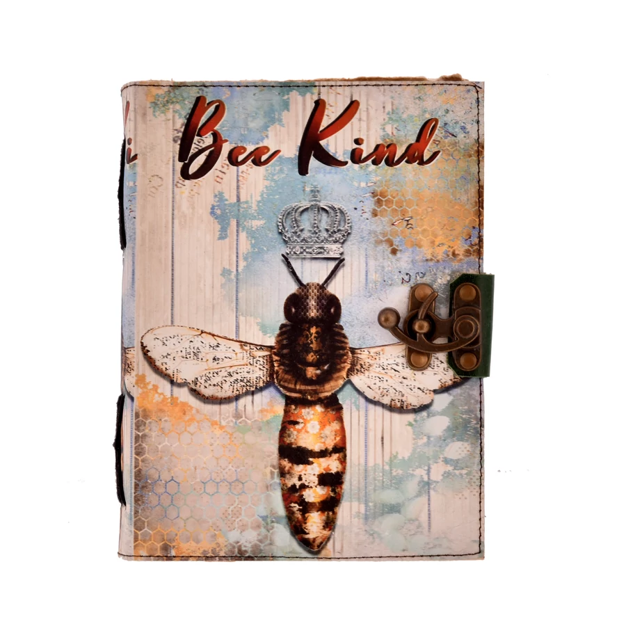 Bőrkötésű Napló – Légy kedves, mint a méhecske (Bee Kind)