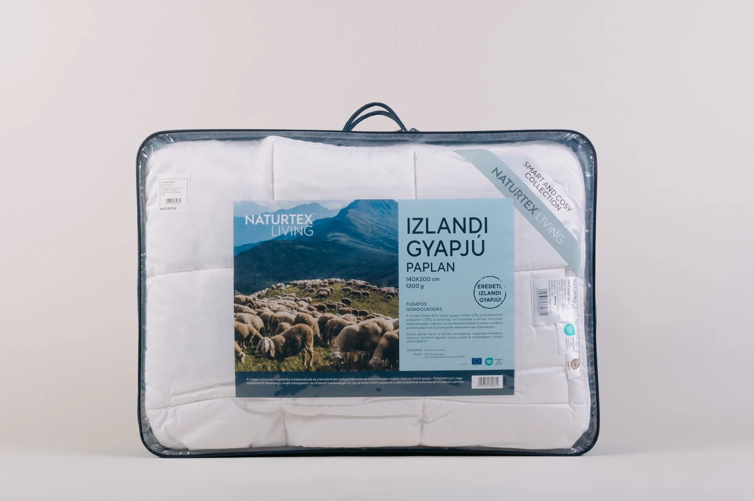 Naturtex Izlandi gyapjú paplan – 140x200 cm, 1200g