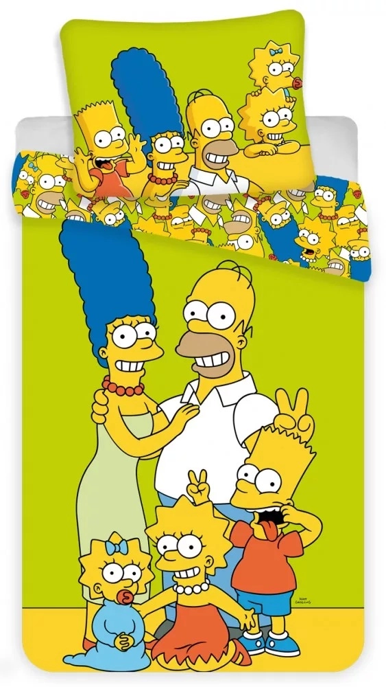 A Simpson Család Zöld 2 részes Ágynemű-garnitúra 140x200+70x90 cm