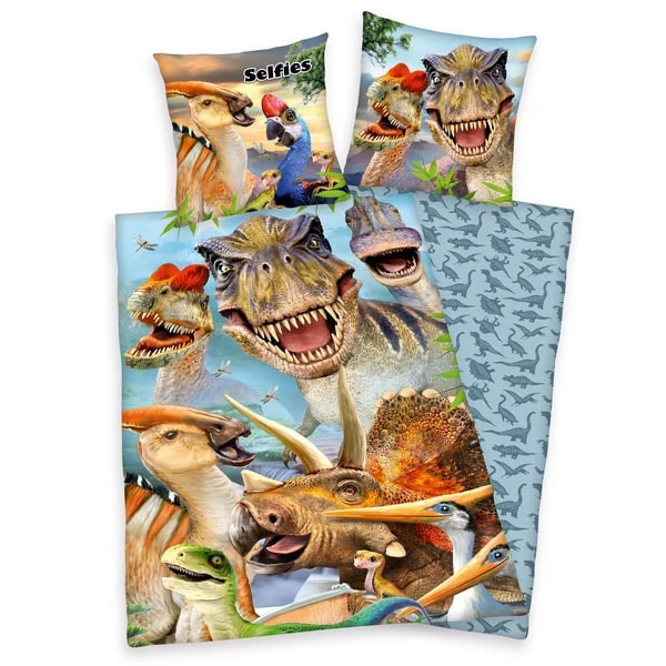 Dinoszauruszos Selfie 2 részes Ágynemű-garnitúra 140x200+70x90 cm