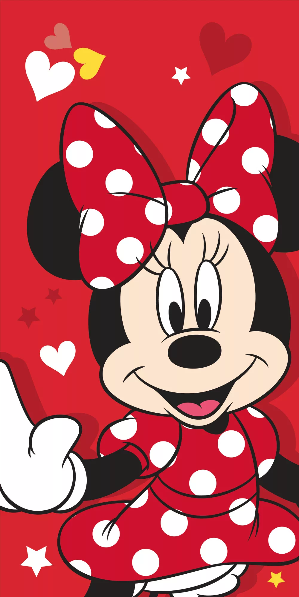 Disney Minnie Red Heart Strandtörölköző 70x140 cm