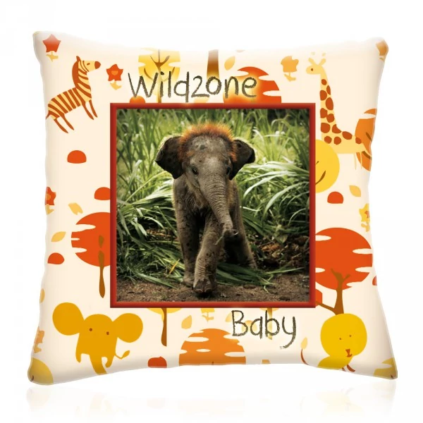 Wild Zone Baby Kis Elefánt Állatos Díszpárna 28x28 cm