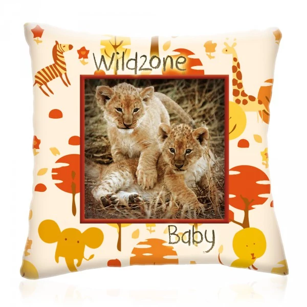 Wild Zone Baby Kis Oroszlánok Állatos Díszpárna 28x28 cm