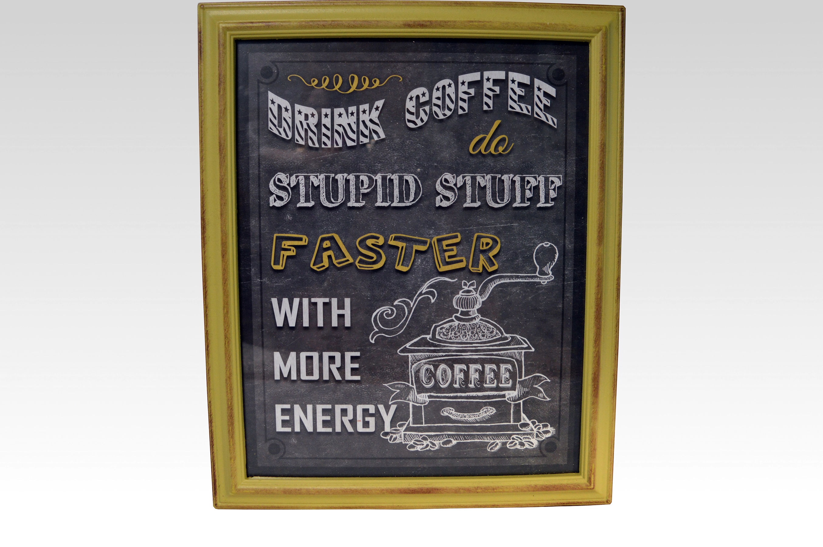 Retro Coffee Sárga Falikép 39x47 cm