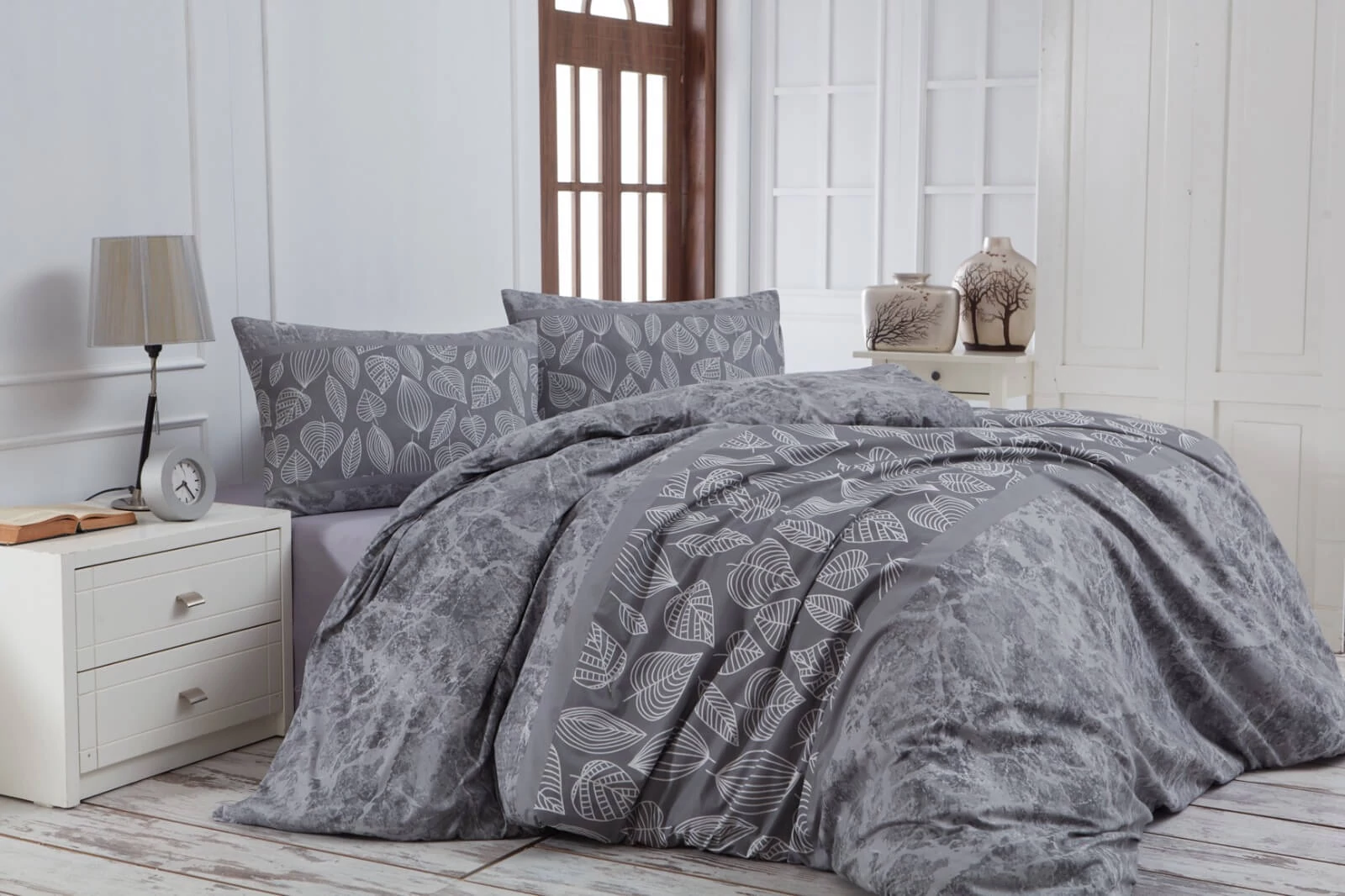 Renforcé Grey Forest 2 részes Ágynemű-garnitúra 140x200+50x70 cm