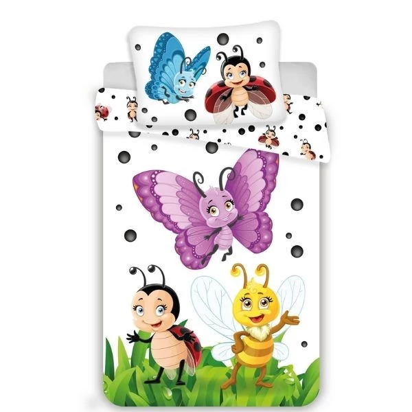 Katicabogarak És Pillangó 2 részes Óvodai Ágynemű-garnitúra 100x135+40x60 cm