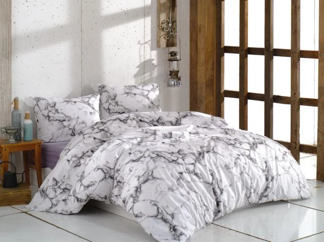 Renforcé Marble 5 részes Ágynemű-garnitúra 200x220+2x70x90+2x40x50 cm