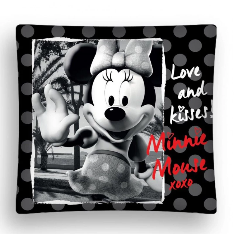 Minnie Egeres Fekete - Fehér Díszpárnahuzat 37x37 cm