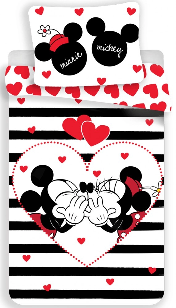 Minnie és Mickey Egér 2 részes Ágynemű-garnitúra 140x200+70x90 cm