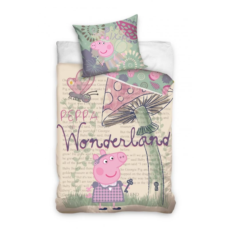 Peppa Malac Wonderland 2 részes Gyermek Ágynemű-garnitúra 140x200+70x90 cm