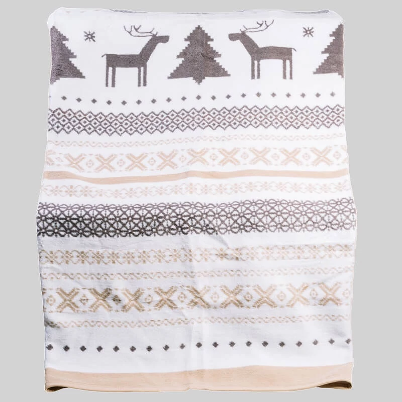 Christmas Skandináv Karácsonyi Pamut-Akril Mintás Pléd 150x200 cm