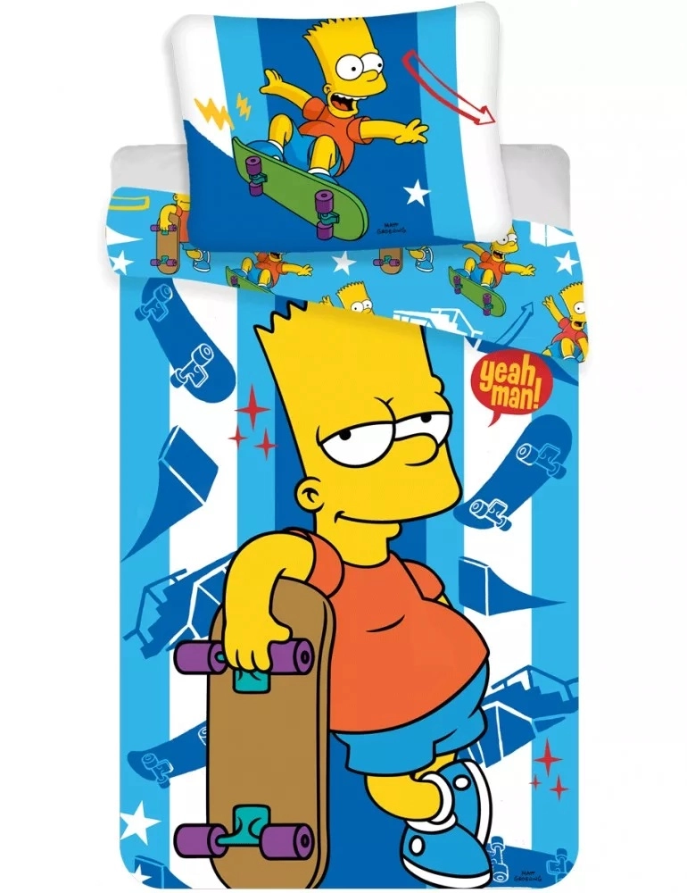 The Simpsons Bart 2 részes Ágynemű-garnitúra 140x200+70x90 cm
