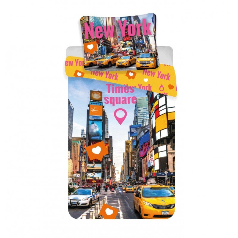 New York Times Square 2 részes Ágynemű-garnitúra 140x200+70x90 cm