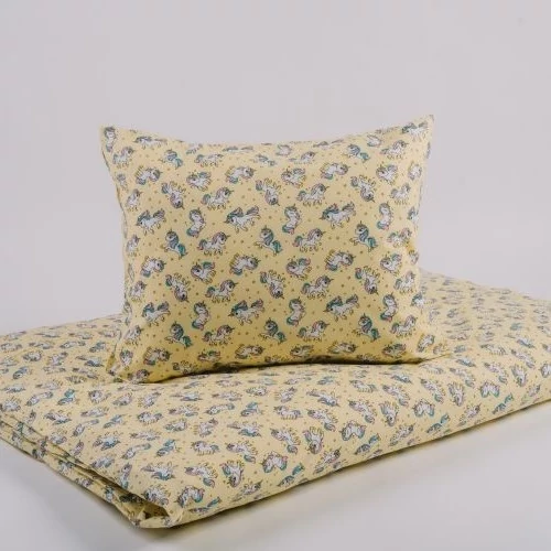 Unikornis Sárga B 2 részes Ovis Ágynemű-garnitúra 90x130+40x50 cm