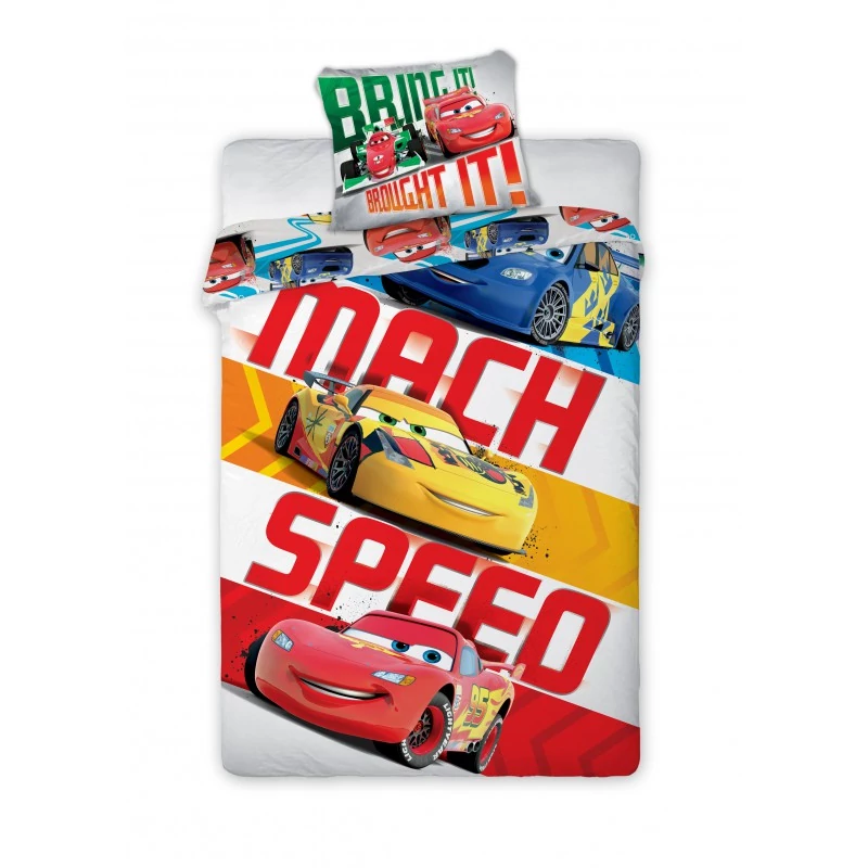 Verdák Mach Speed 2 részes Gyermek Ágynemű-garnitúra 140x200+70x90 cm